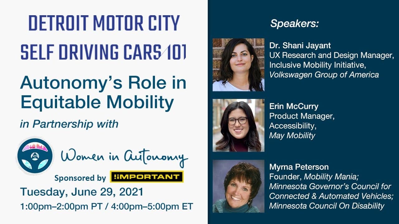 Detroit MC Self Driving Cars 101 -  Autonomy's Role in Equitable Mobility