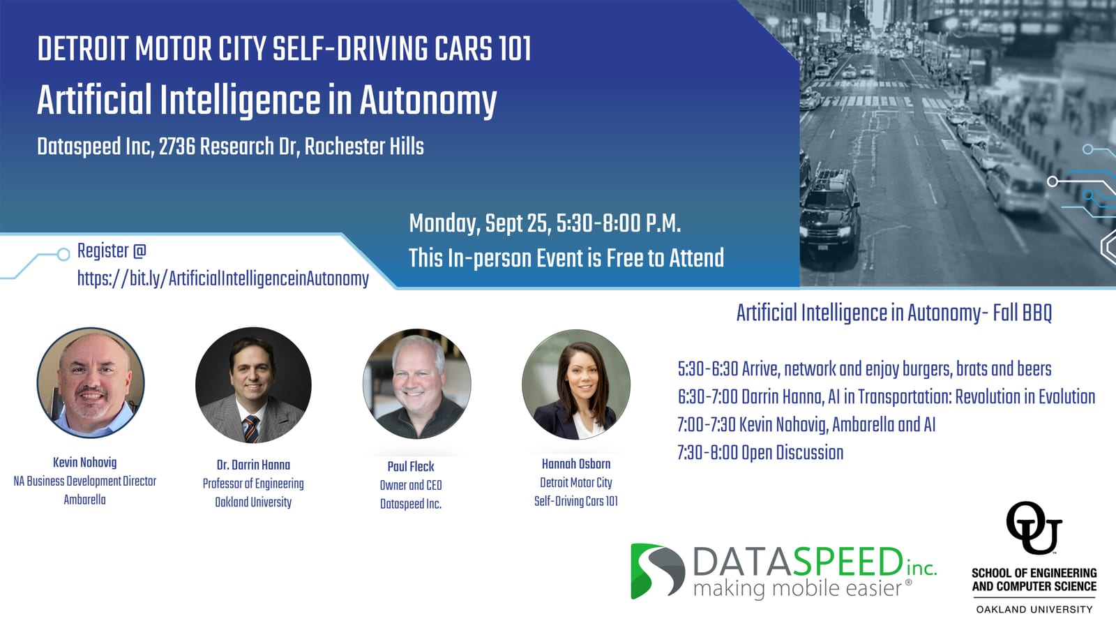 Artificial Intelligence in Autonomy- Fall BBQ
