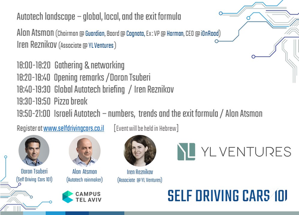 Self Driving Cars 101 - Autotech landscape: global, local, and the exit formula